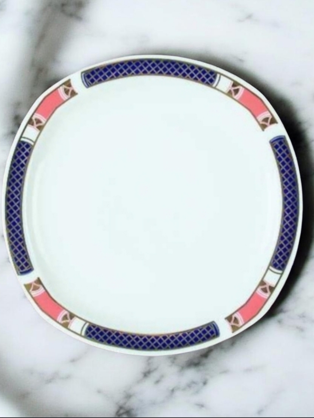 3/$20 Karlovarsky Porcelán -Gold, Blue Flow Bread & Butter Plates (Set Of 2)